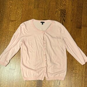 Talbots light pink charming cardigan 3/4 sleeve Crewneck